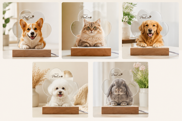 Personalized Pet Memorial Paw Plaque LED