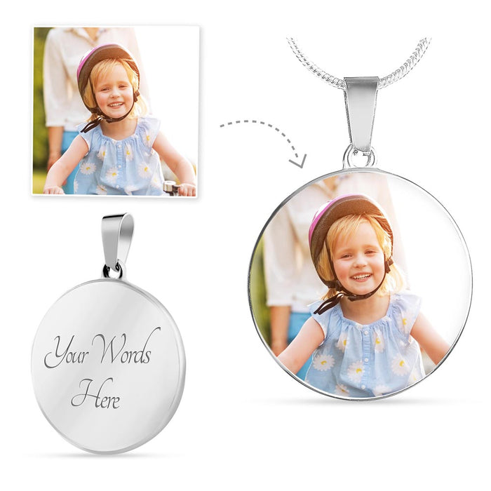 Personalized Pet Photo Necklace with Engraving